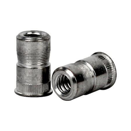 Huyett Rivet Nut, #10-32 Thread Size, 0.306 in Flange Dia., .370 in L, Steel BTI-CAT2-1032/B1